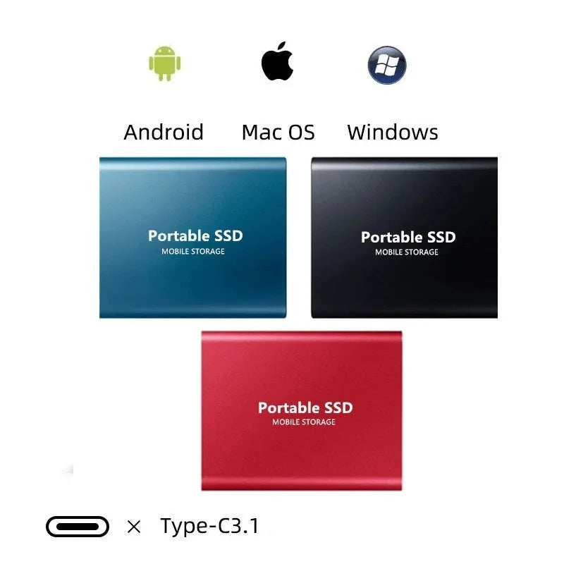 Durable external hard disk 16TB 8TB SSD solid state mobile hard disk USB3.1 high-speed transmission storage device