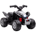 6 V Electric Quad for Children, LED Headlight, Horn, Ergonomic Handle and Seat, Suitable for Children Aged 1.5 to 3 Years Weighing No More Than 25 kg, Black