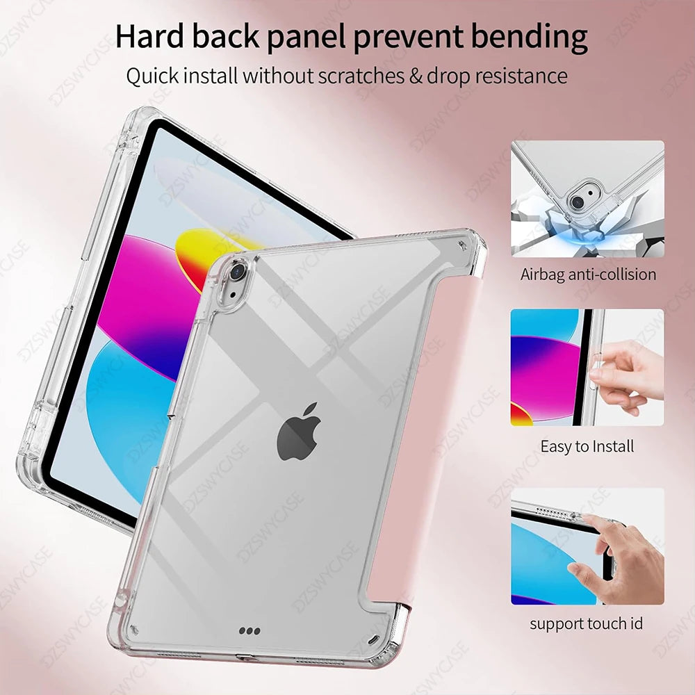 Case for iPad 10th 10.9 A16 11th Gen, Air 11 M2 3 4 air 10.9, Pro 11 M5, 9/8/7th 10.2, 5/6th 9.7, mini 6/7 Y-Shaped Stand Cover