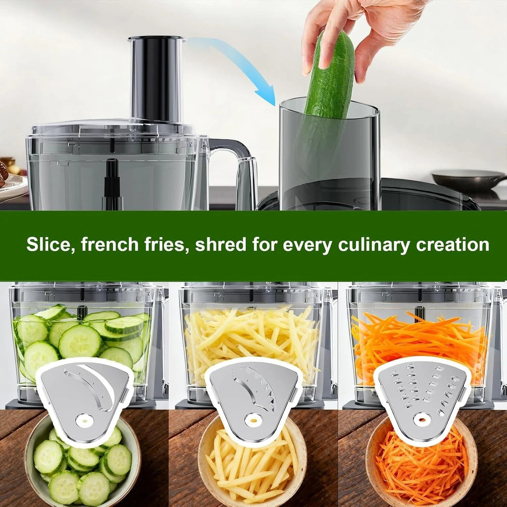 Food Processor 600W Chopping Slicing Shredding Ice Crushing 6 Presets Easy to Operate All Seasons Universal