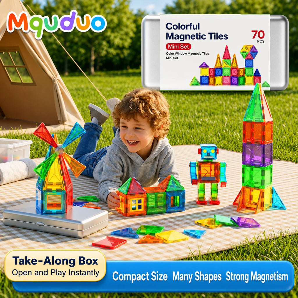 MQUDUO 3D Magnet Construction Kit Magnetic Tiles Puzzle, Modern Home Office Desk Decor Adult Fidget Toy Creative Relaxation Gift