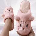 2025 Women Cute Cat Fluffy Furry Home Slippers Couples Indoor