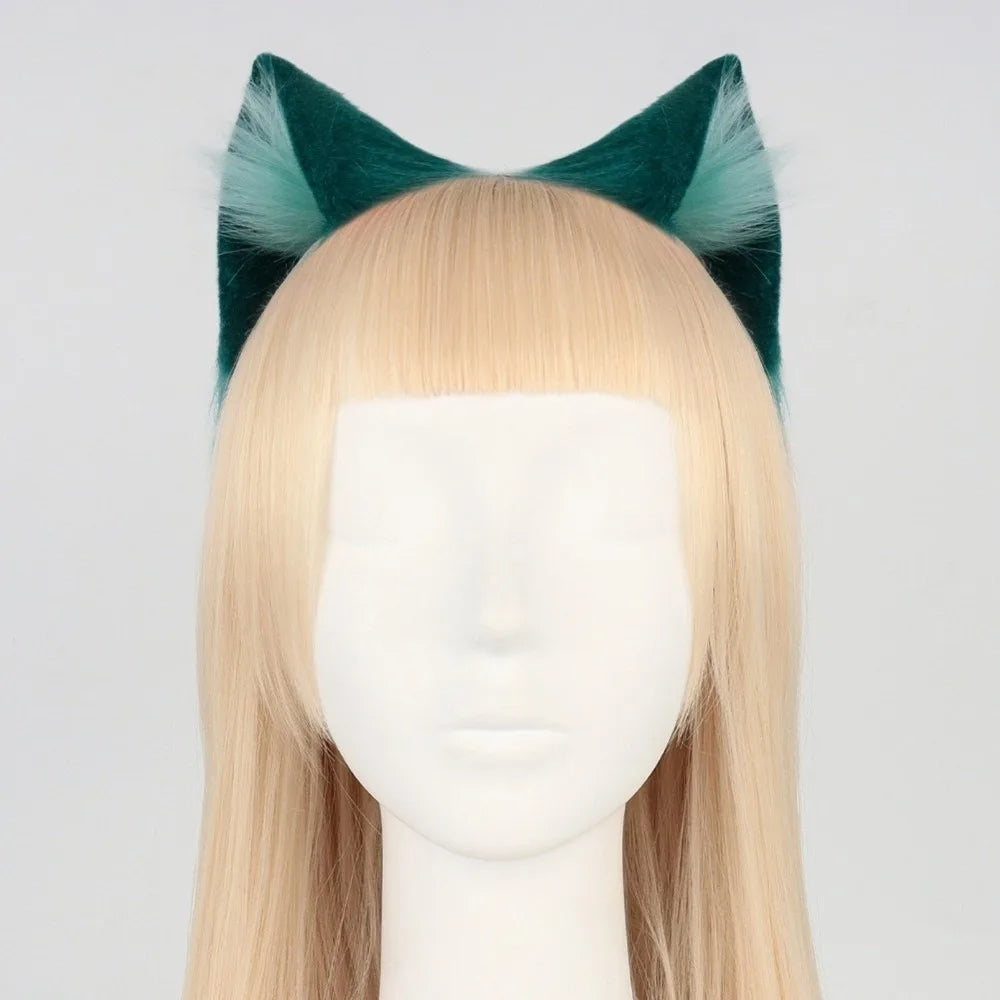 Cute Animal Cat Ears Headband Furry Artificial Gothic Headband Gothic