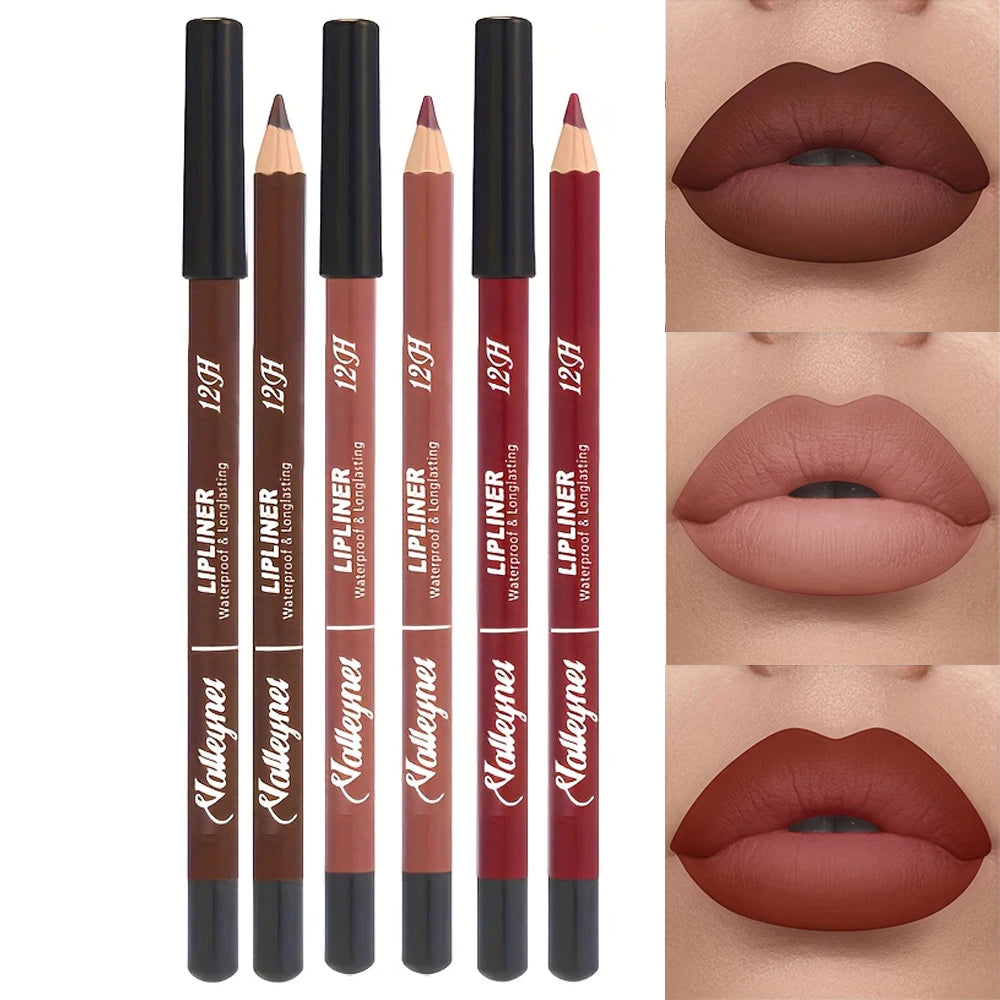 6 Color Velvet Matte Lip Liner Set - Long-Lasting Versatile Shades