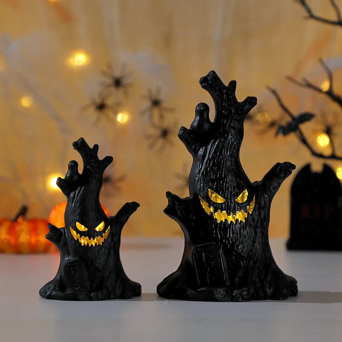 Light Up Halloween Tree Decoration Creepy Tree Figurine