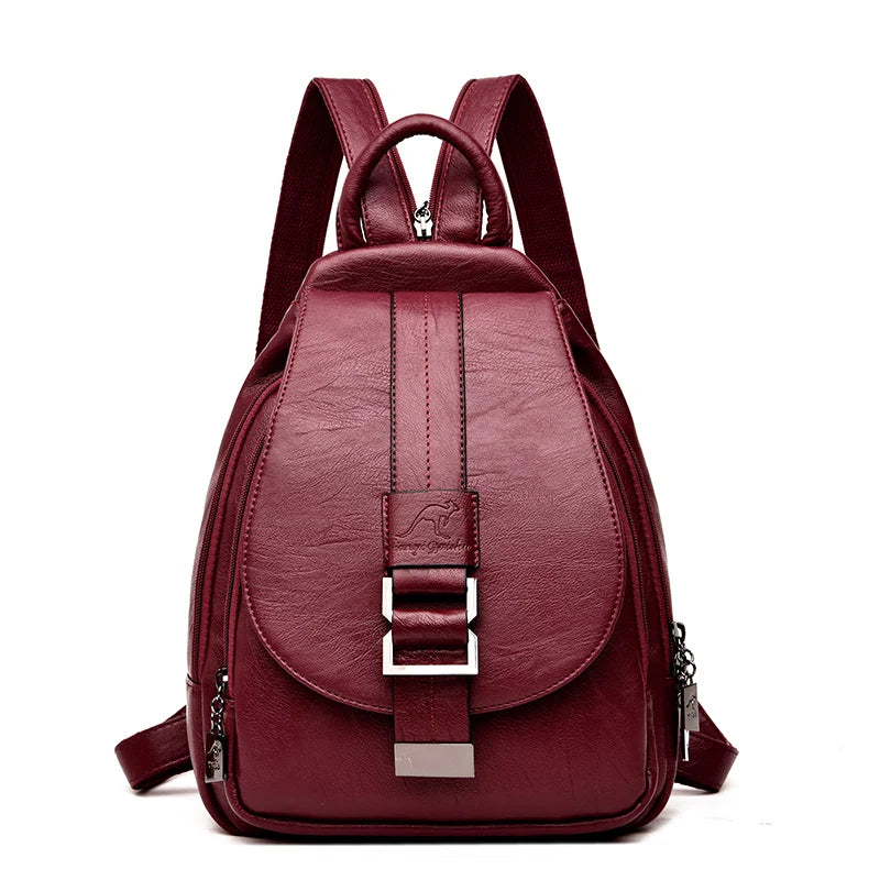 2024 New Hot Women Leather Backpacks Female Vintage Backpack for Teenage Girls School Chest Bag Travel Bagpack Ladies Back Pack