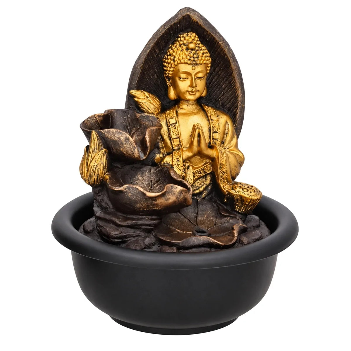 Decorative Buddha Water Fountain with LED Lighting for Indoor and Outdoor Use