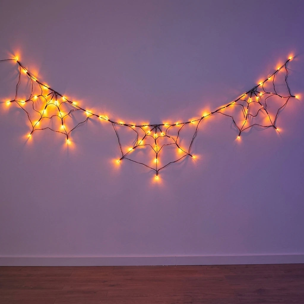 Halloween LED String Light Spider Web Ghost Festival
