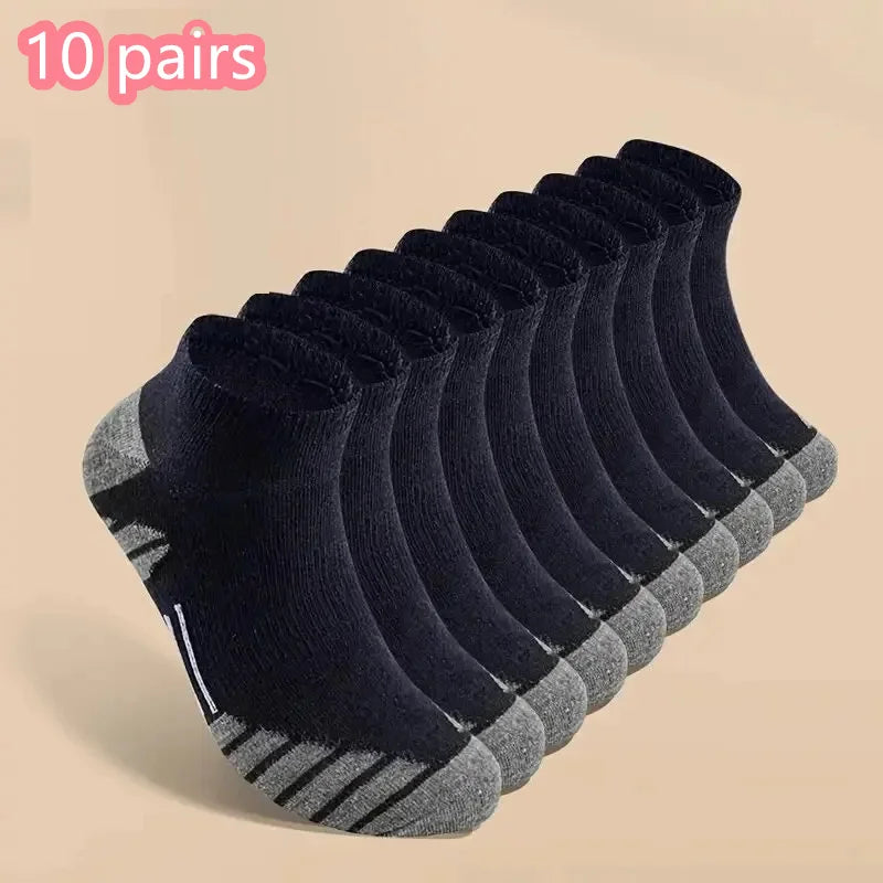1/10/20 Pairs Ankle Athletic Running Socks Cushioned Cotton Breathable Low Cut Sports Tab Socks For Men And Women