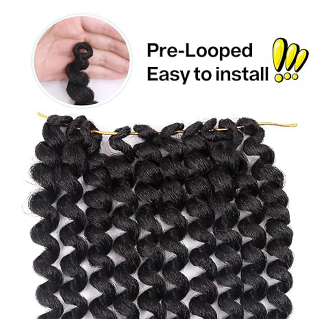 8 Inch 12 Inch Wand Curl Crochet Hair, Pre‑Looped Jamaican