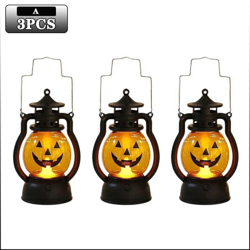 Halloween Pumpkin Ghost Face Lamp Portable Skull Decoration