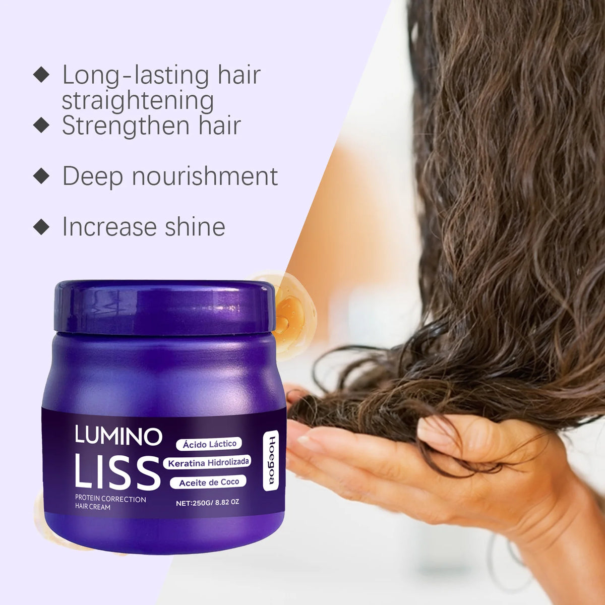 Protein Hair Straightening Cream Smoothing Curly Frizzy Hair