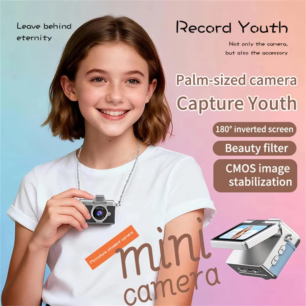Ourlife Thumb Keychain Camera 1.47 Inch Flip Screen Retro CCD Mini Digital Camera HD Very Small Camcorder Video Recorder