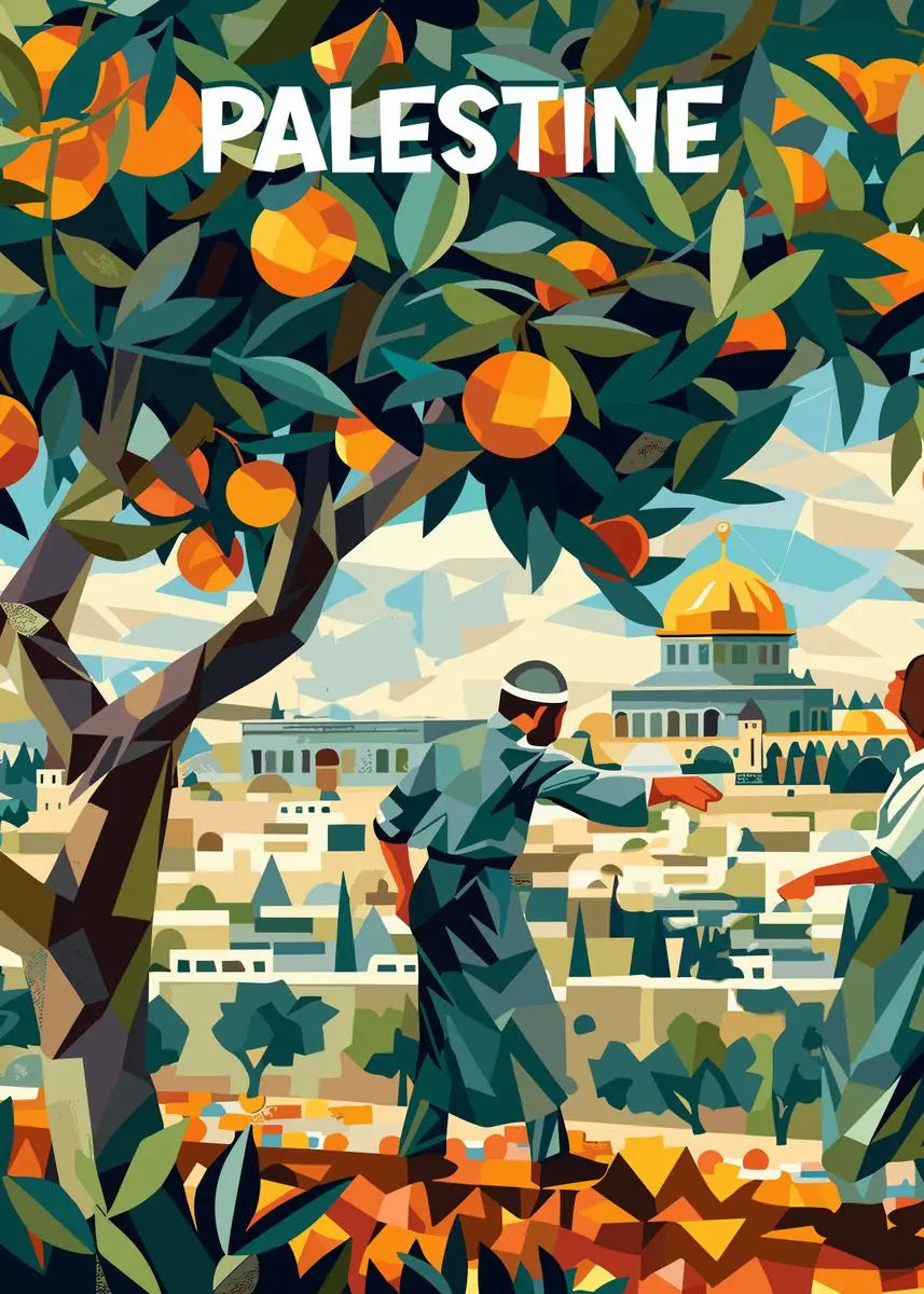 Jerusalem Palestine Travel Poster Religious Shrines Watercolor Prints Canvas Painting Wall Art Pictures Home Living Room Decor