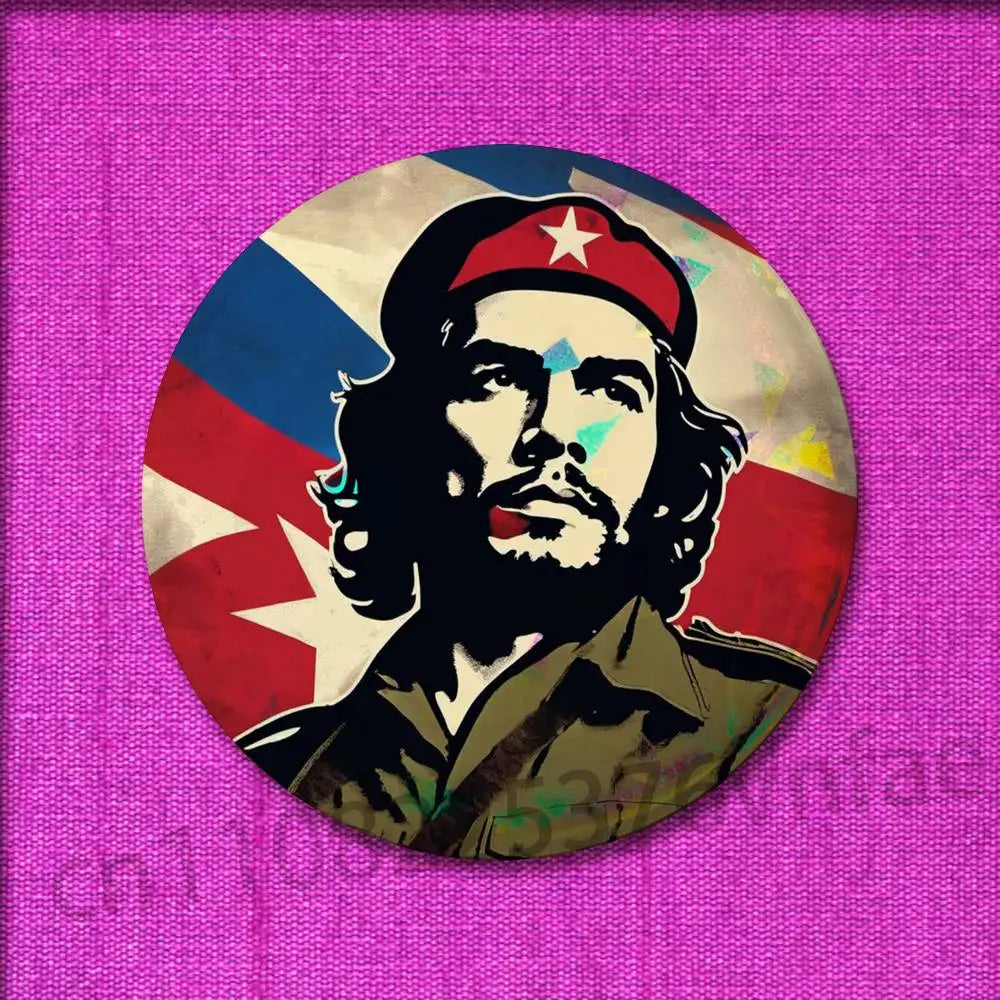 Che Guevara Karl Marx Badge For 32mm 25mm 44mm 75mm 58mm Round Pin Brooch Insignia Cover Decoration