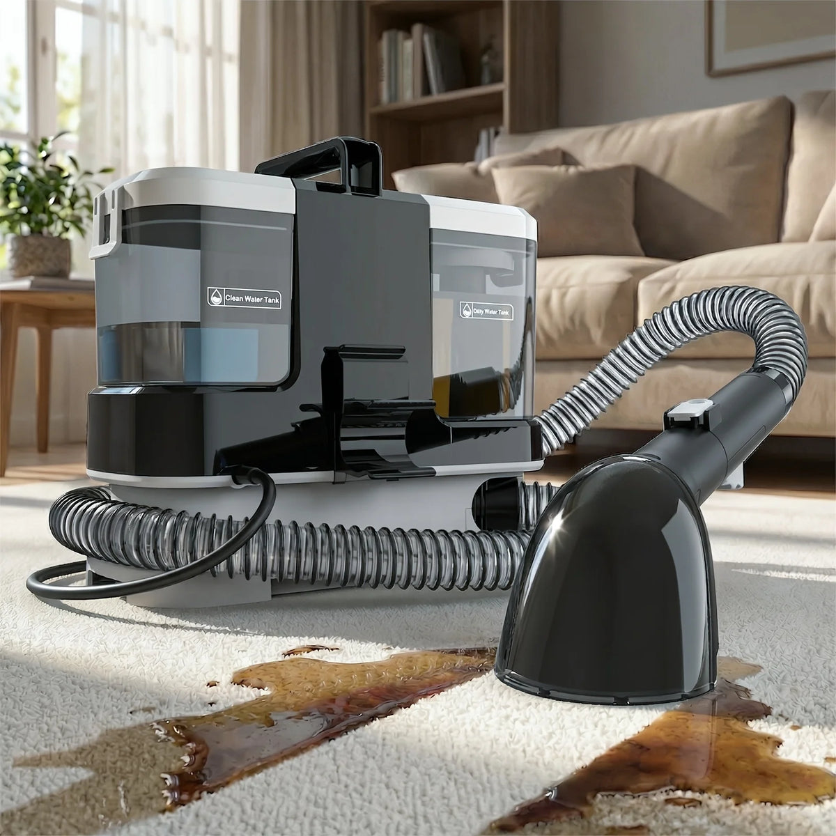 Lubluelu V2 Portable Carpet Upholstery Spot Cleaner 3-in-1 Spray Brush Vacuum