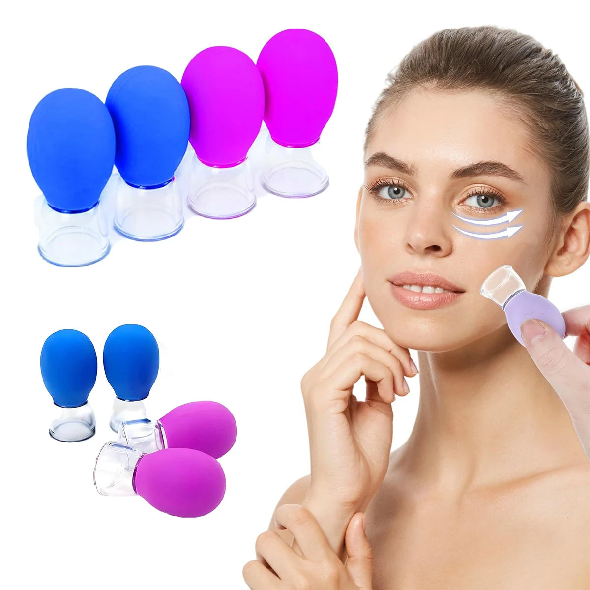 4-piece compact facial cupping care set