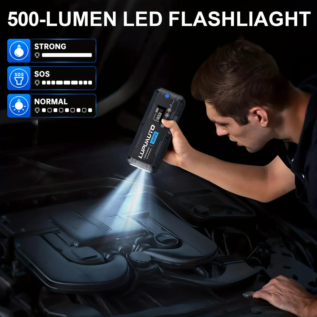 4 In 1 Car Jump Starter with LED Lighting 4000A Portable