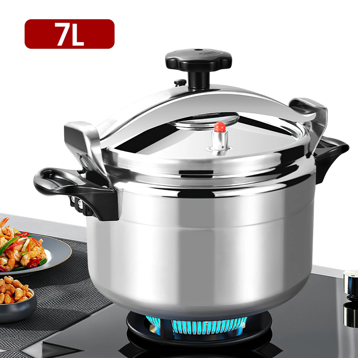 7L Safety Explosion-Proof Pressure Cooker AluminumMulti-Purpose HeavyDutyStovetop