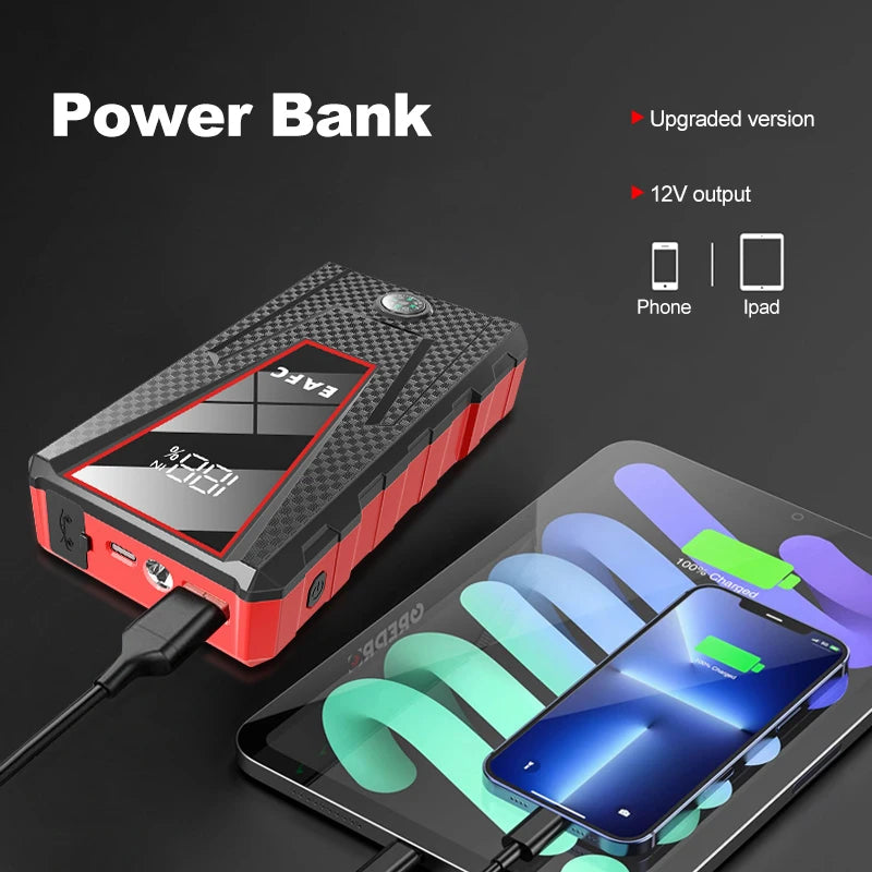 EAFC Car Jump Starter 600A / 1200A /2000A Portable Power Bank Car Battery Booster 12V