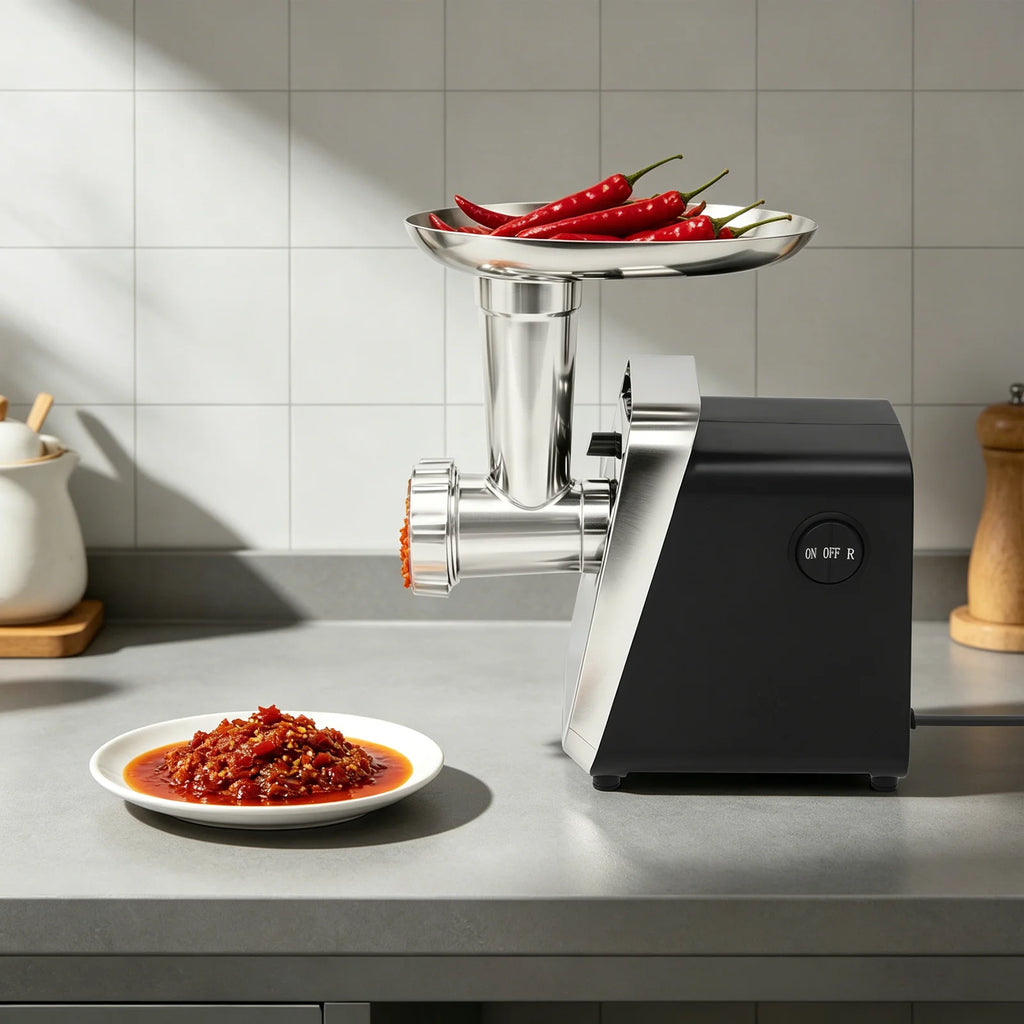 Electric Meat Grinder 250W 230RPM with 3 Cutter Heads and Sausage Attachment