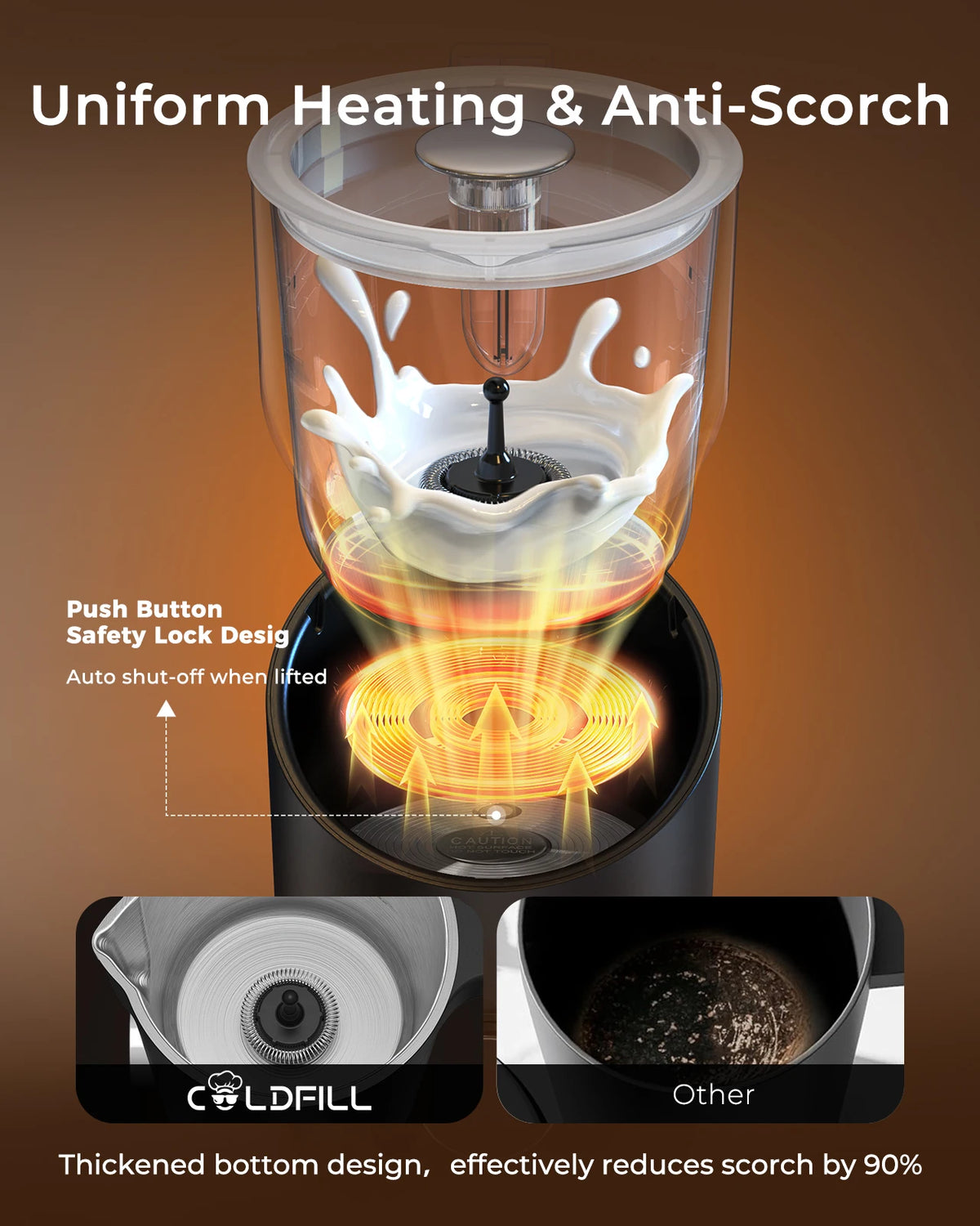 Milk Frother and Steamer, 8-in-1 Electric Frother for Coffee,
