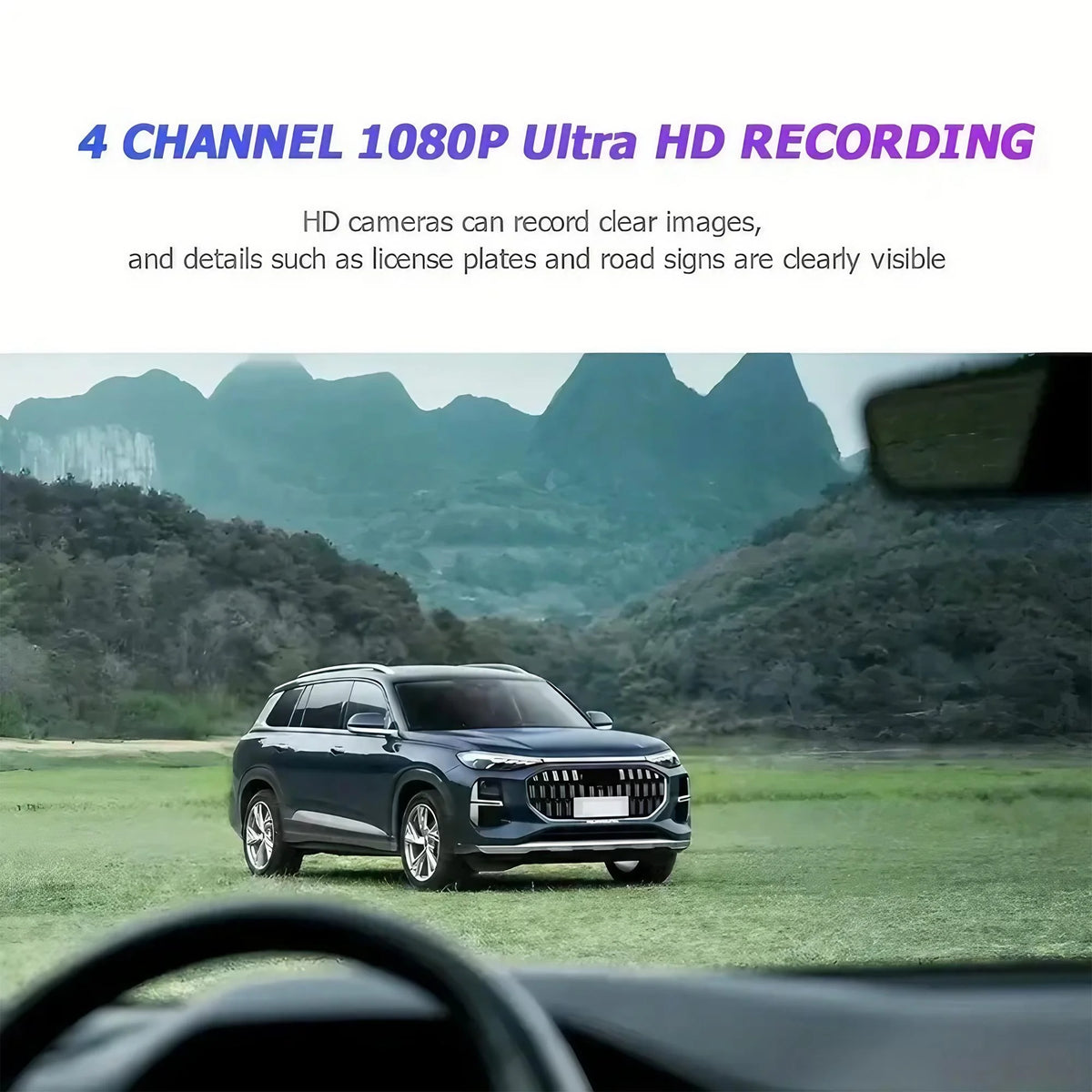 4 Lens Dash Cam 1080P Full HD 360 Degree View