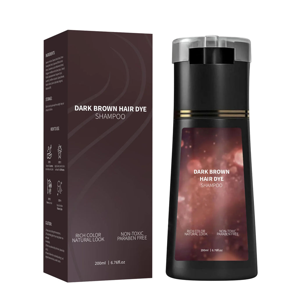 200ML Hair Dye Shampoo Quick Color Shampoo White Hair Quick Blackening Shampoo Oil Control Fluffy Shampoo Nourish Hair Care