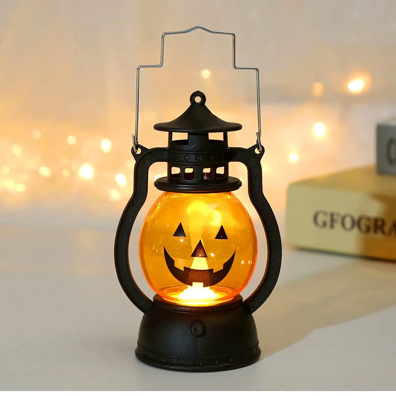 Halloween LED Hanging Pumpkin Lantern Light Ghost Lamp