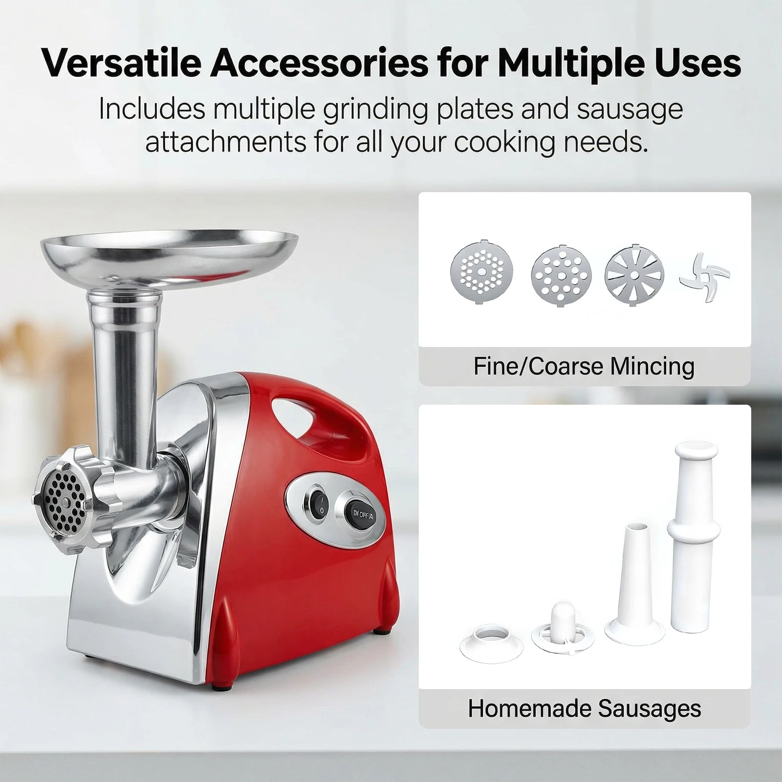 Podofo 800W Electric Meat Grinder Multifunction Vegetable Sausage Processor Slicer Chopper Mincer Baby Food Processor Meat Cutter