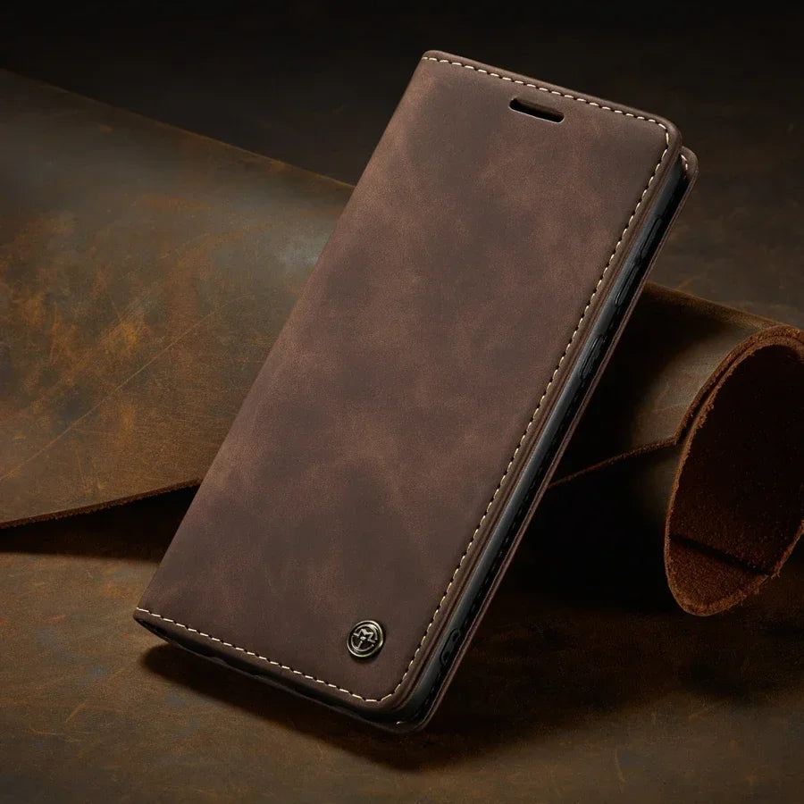 Wallet With Card Slot Magnetic Flip Leather Case For Samsung Galaxy S26 Ultra S25 Plus S24 FE Note 20 10 A16 A17 A18 A37 A56 A57
