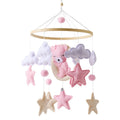Crib Mobile Rattle Baby Wooden Bed Bell Baby Rattles Soft Felt Cartoon Bear Toys Crib Mobile Bed Bell Wood Toy Bracket Kid Gifts
