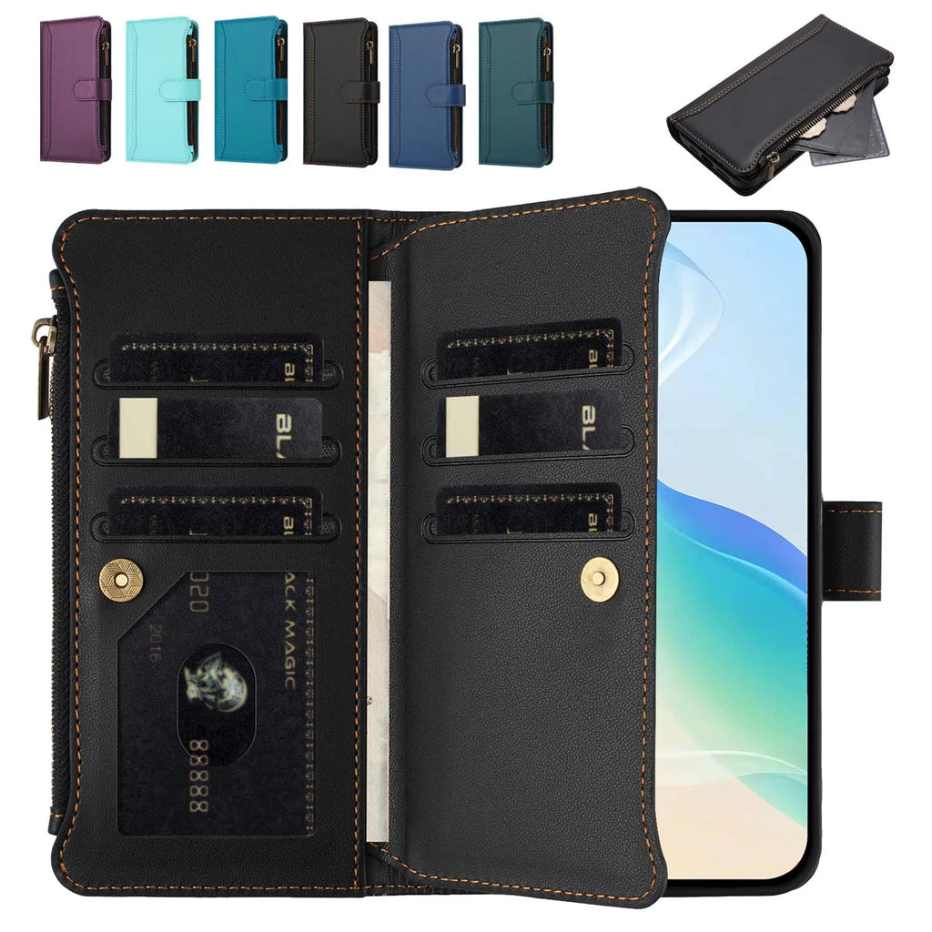 Zipper Wallet Phone Case For Honor X5B X6A X6B X7C X7D X8A X8C X9A X9C X9D