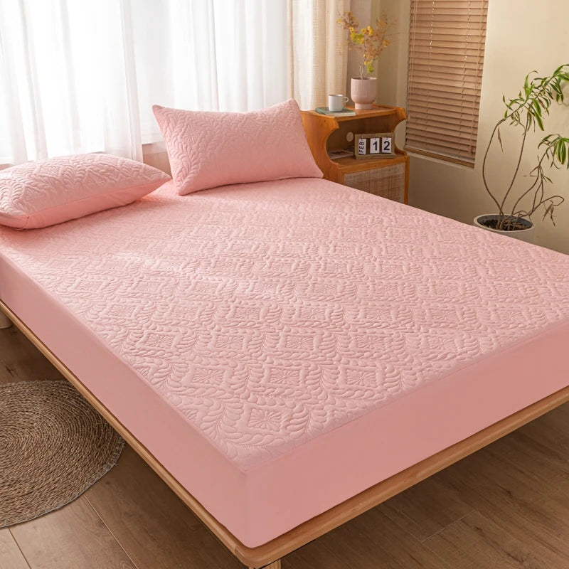 Waterproof Quilted Mattress Cover - Cotton Top, Antibacterial Fiber Fill