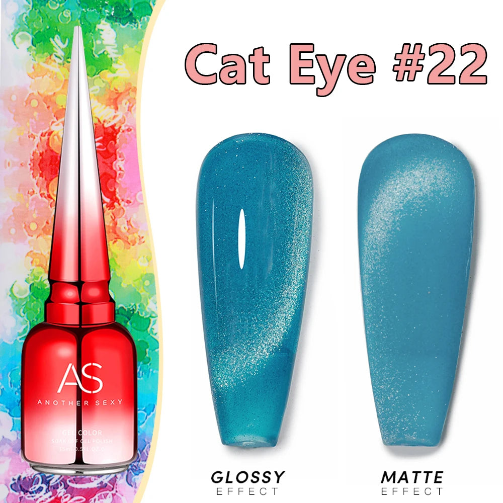 AS 15ml Cat Magnetic Gel Nail Polish Cat Eye Glitter