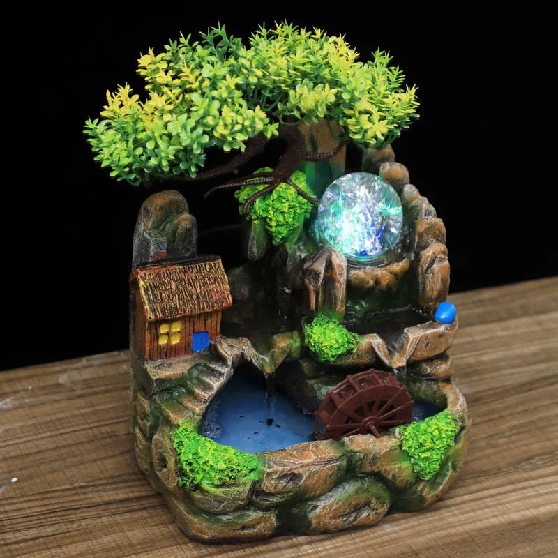 Led Lights Resin Rockery Flowing Water Fountain Lucky Feng