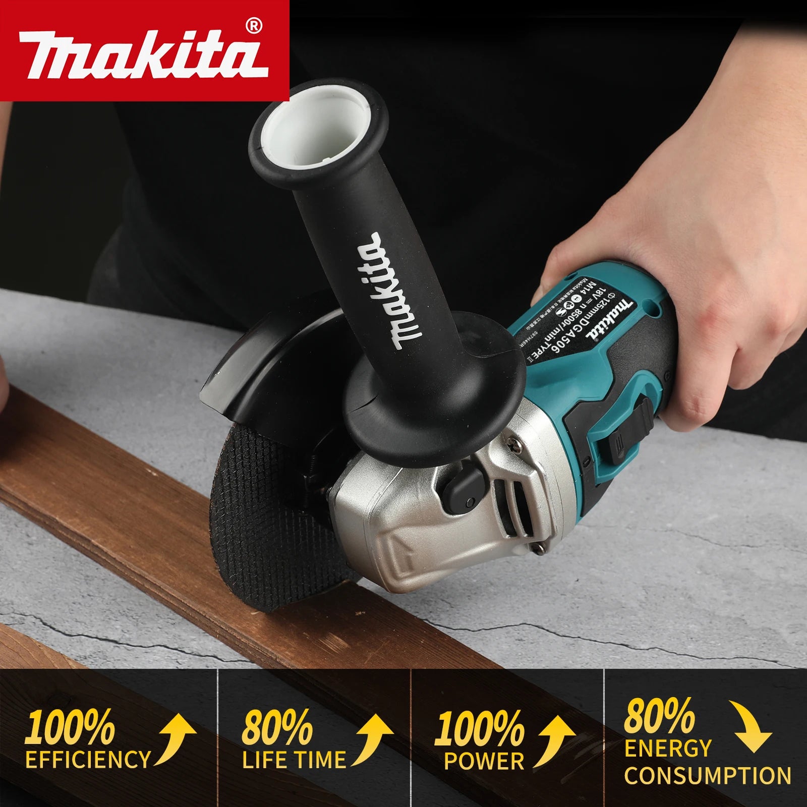 Makita DGA506 Brushless Electric Angle Grinder Rechargeable Cutting Machine 18V High Power Polishing Machine For Makita Battery