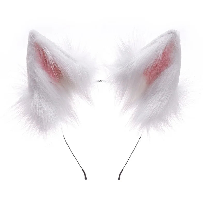 Furry Animal Cat Fox Ear Hair Hoops Adjustable Halloween