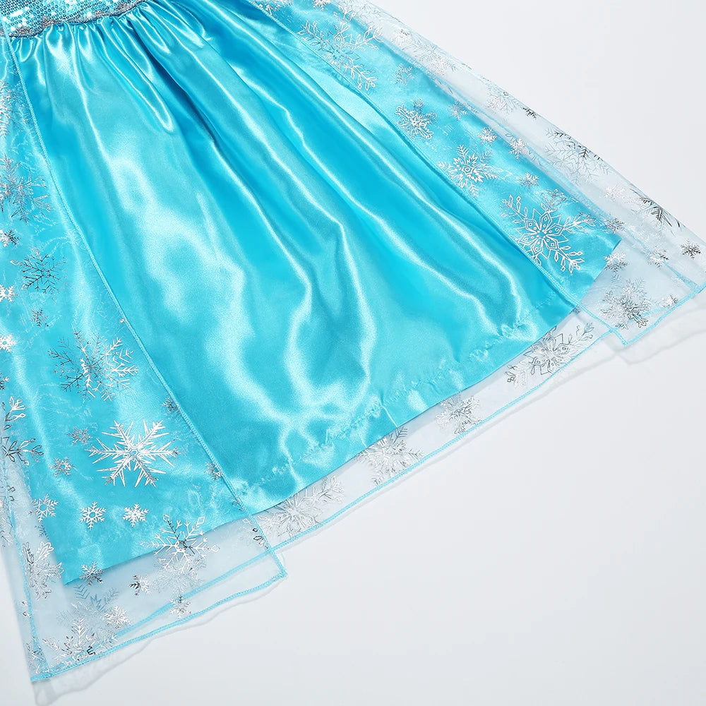 2026 Vestidos Snow Queen Princess Dress Girls