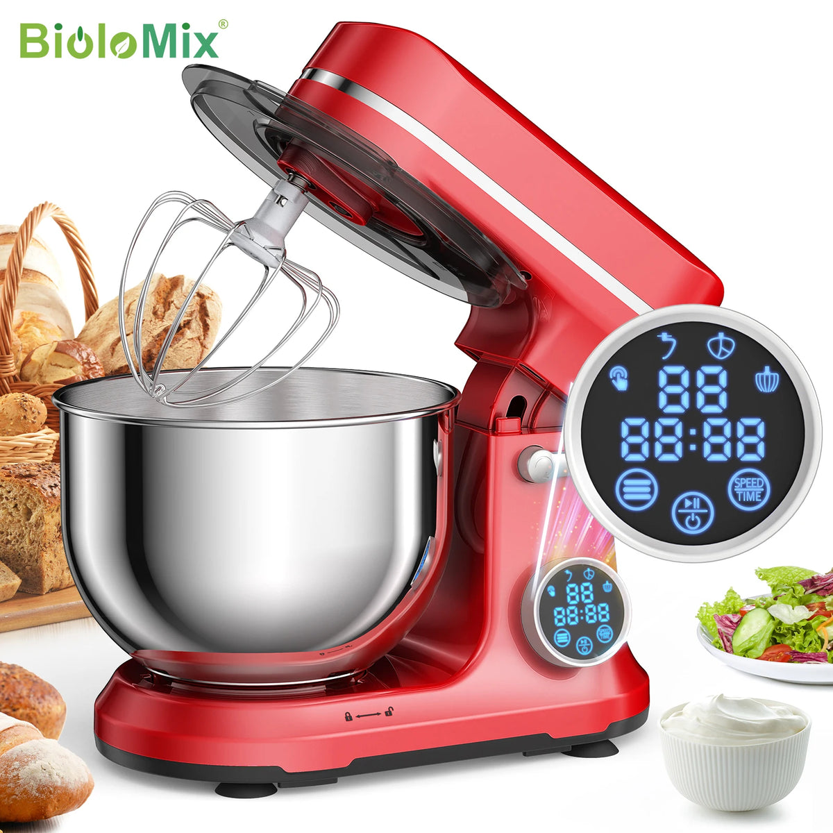 BioloMix 11-Speed Professional Stand Mixer – 1200W DC Motor