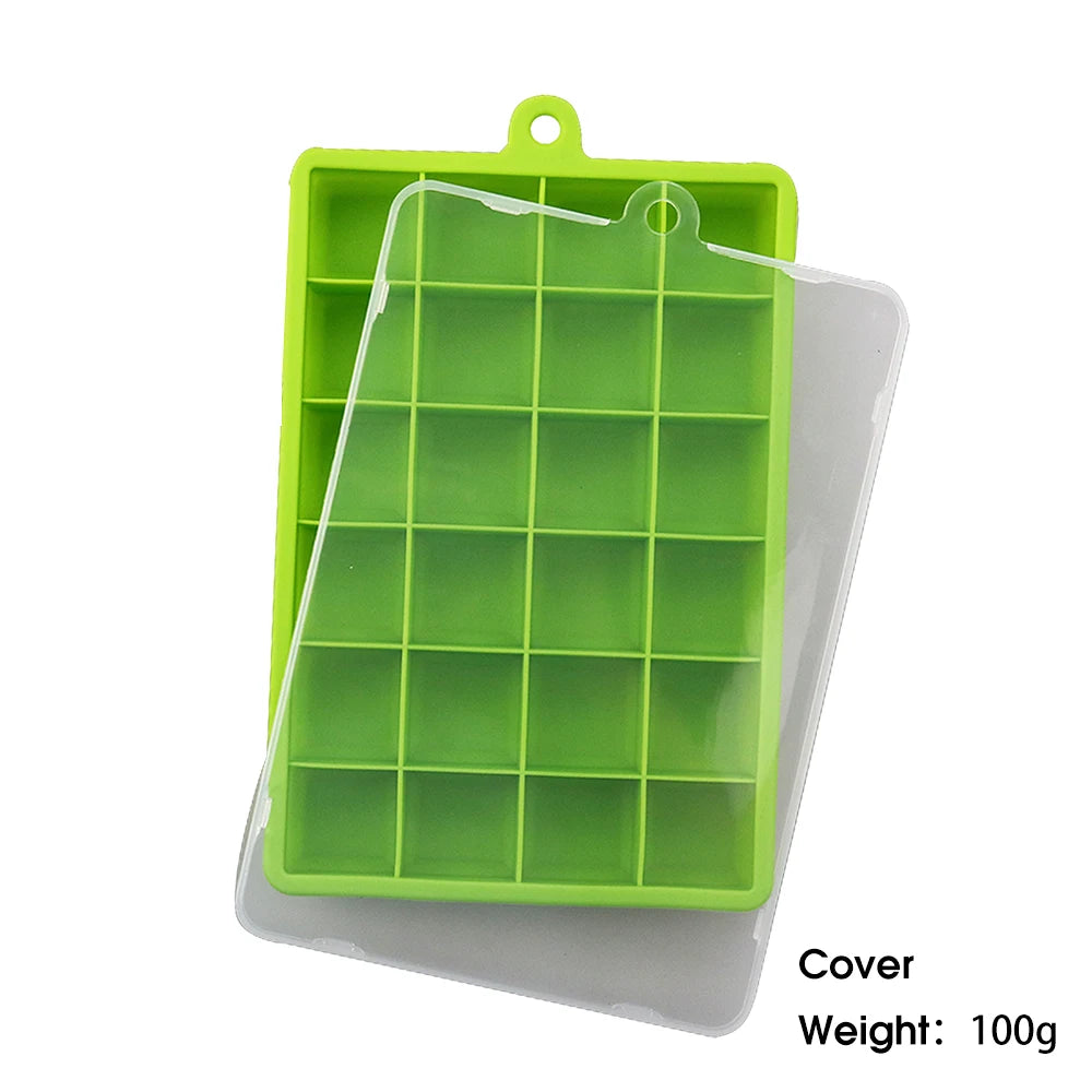 With Lid / No Lid 24-Hole Silicone Ice Tray Square Box Auxiliary