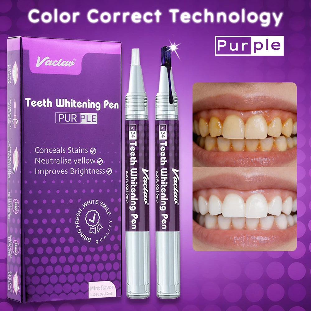 Purple Teeth Whitening Gel Pen Color Correction