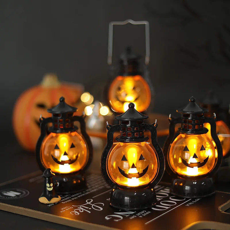 Halloween LED Hanging Pumpkin Lantern Light Ghost Lamp