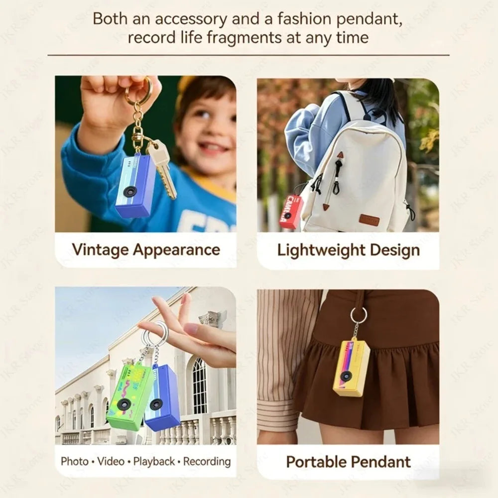 New Retro Mini Digital Camera 1080P Keychain Camcorder 0.96 Inch