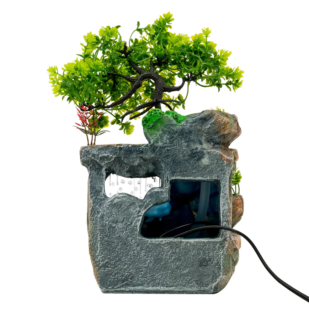 Tabletop Water Fountain&Color-Changing LED Lights,Resin