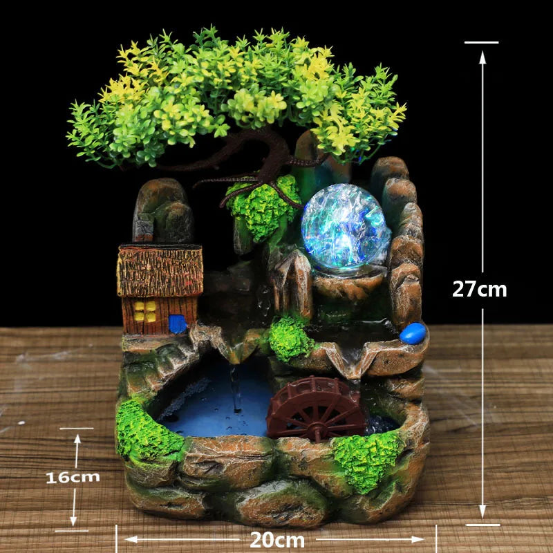Led Lights Resin Rockery Flowing Water Fountain Lucky Feng