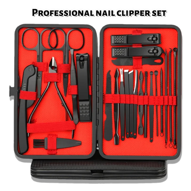 7/10/12/18/20/24PCS Set Professional Fingernail Toenail Set Stainless Steel