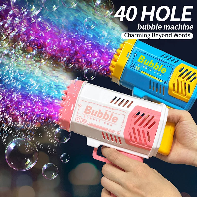 40 Hole CHILDREN'S Outdoor Toy Bubble Gun Electric Toy Blowing Bubbles (Without Bubble Water)