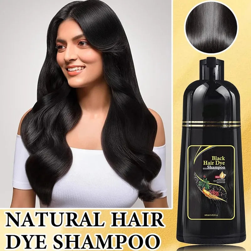 2pcs Black Hair Colouring Shampoo Natural Herbal Essence 3 in 1