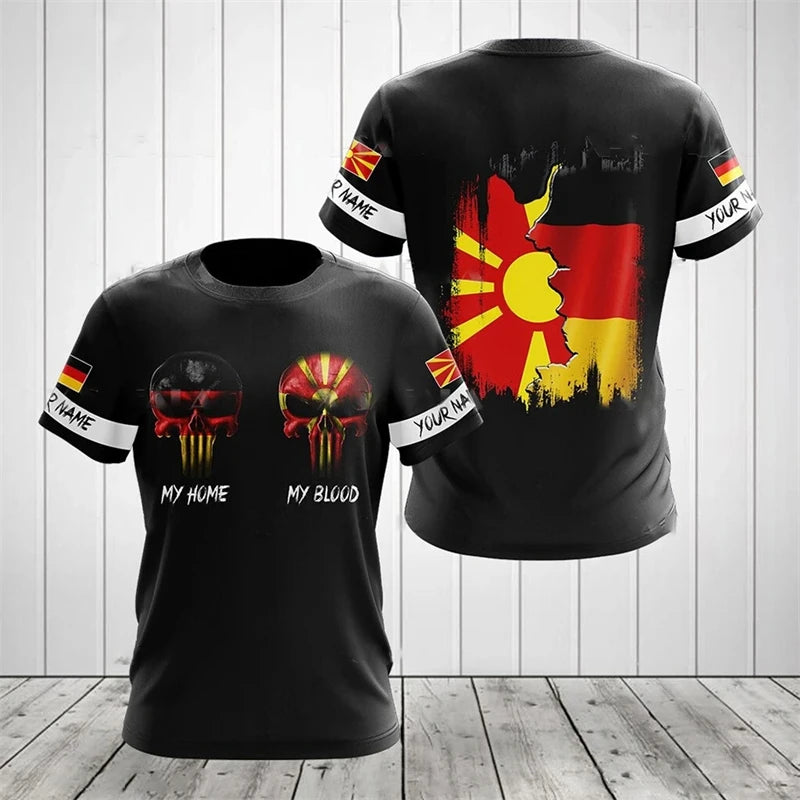Germany National Flag Harajuku Graphic Men's T-shirts Summer Quick Dry Material Tops Fashion O-neck Oversized Short-sleeved Tees
